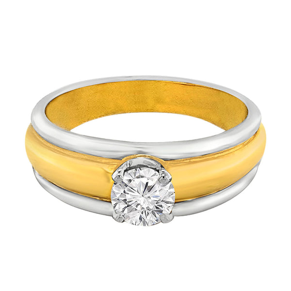 Twilight Fusion Solitaire Ring – A Masterpiece of Modern Elegance for Him