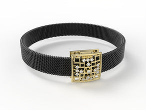 Grid Luxe Diamond Mosaic Unisex Bracelet – An Artistic Symphony of Elegance.