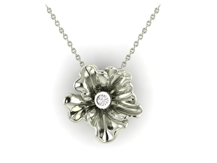 Celestial Flora Silver Pendant Nature's Elegance Design.