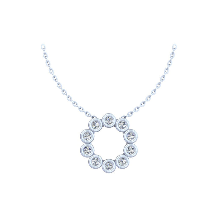 Circle of Radiance Silver Diamond Pendant Timeless Elegance and Sparkle.