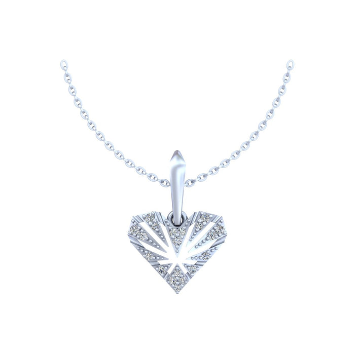 Prismatic Heart Diamond Silver Pendant Graceful Design Embodying Love.