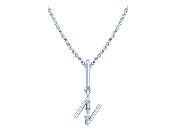 Diamond Letter Charm Pendant Shimmering Design with Personalized Elegance.