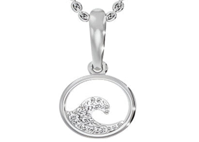 Ocean Whisper Silver Pendant Inspired by the Calm of Ocean Waves.