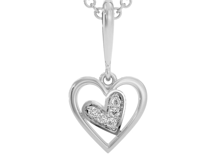 Love's Reflection Silver Pendant A Timeless Symbol of Love.