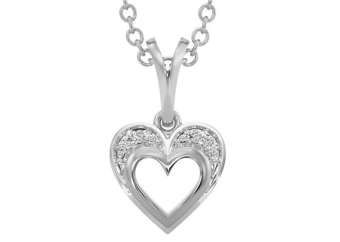 Glowing Heart Charm Silver Pendant A Timeless Symbol of Love.