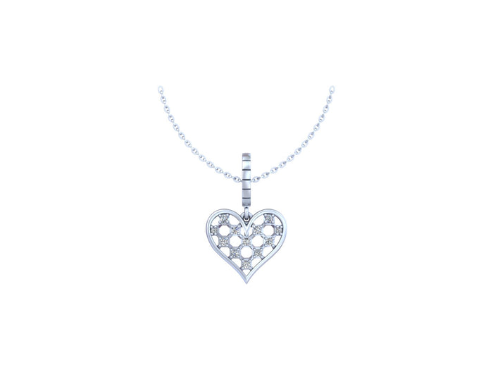 Glowing Heart Silver Charm Pendant: Radiating Elegance and Warmth.
