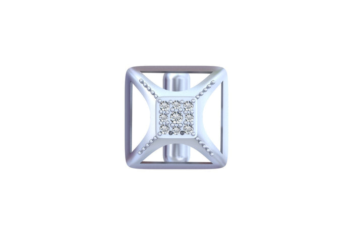 Luxe Band Diamond Cufflinks Minimalist Elegance with Timeless Charm.
