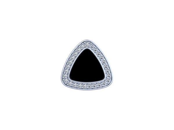 Onyx Apex Diamond Cufflinks Bold Elegance in a Sleek Triangular Design.