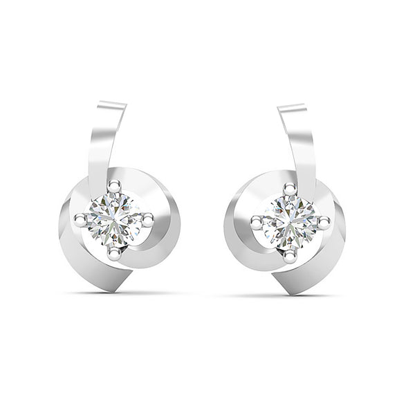 Luminous Swirl Studs Earrings Gentle Curves Meet Radiant Diamond Brilliance.