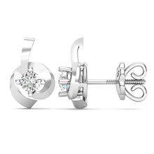Luminous Swirl Studs Earrings Gentle Curves Meet Radiant Diamond Brilliance.