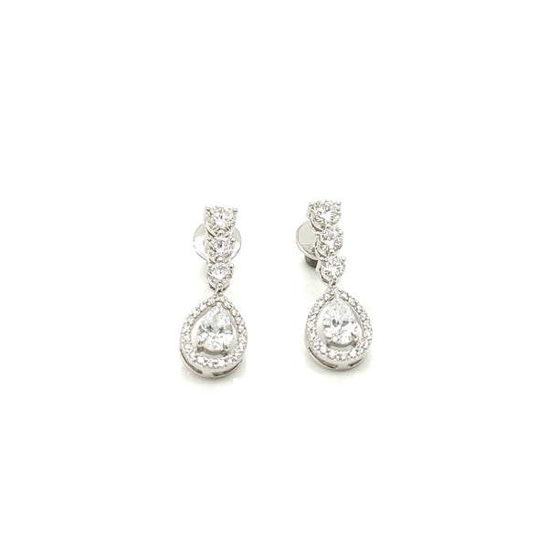 Aurora Teardrop Elegance Radiant Diamonds Earring in a Timeless Design.