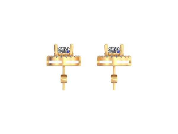 Golden Sunbeam Studs Earrings Radiant elegance with dazzling diamonds.