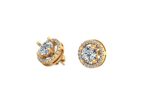 Golden Sunbeam Studs Earrings Radiant elegance with dazzling diamonds.