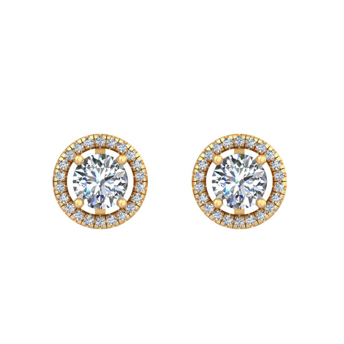 Golden Sunbeam Studs Earrings Radiant elegance with dazzling diamonds.