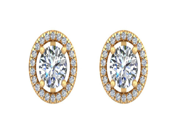 Golden Sunbeam Studs Earrings Radiant elegance with dazzling diamonds.