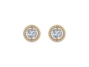 Golden Sunbeam Studs Earrings Radiant elegance with dazzling diamonds.