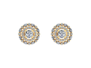 Golden Crown Sparkle Earrings Regal Solitaire and Marquise Design.