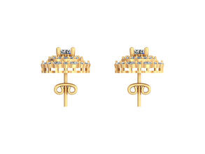 Golden Crown Sparkle Earrings Regal Solitaire and Marquise Design.