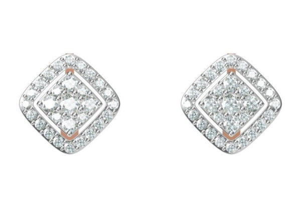 Square of Brilliance Earrings Triple sparkle exuding elegance and versatility.