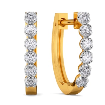 Celestial Halo Loops Diamond Earring Enchanting Elegance.