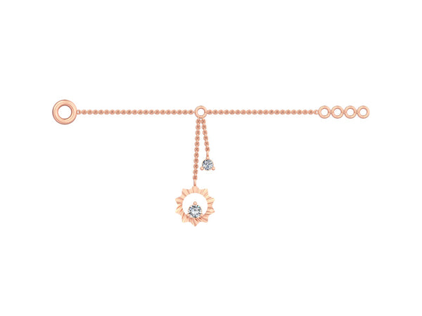 Lustrous Sunflower Dangle: A Radiant Rose Gold Watch-Charm for Timeless Elegance