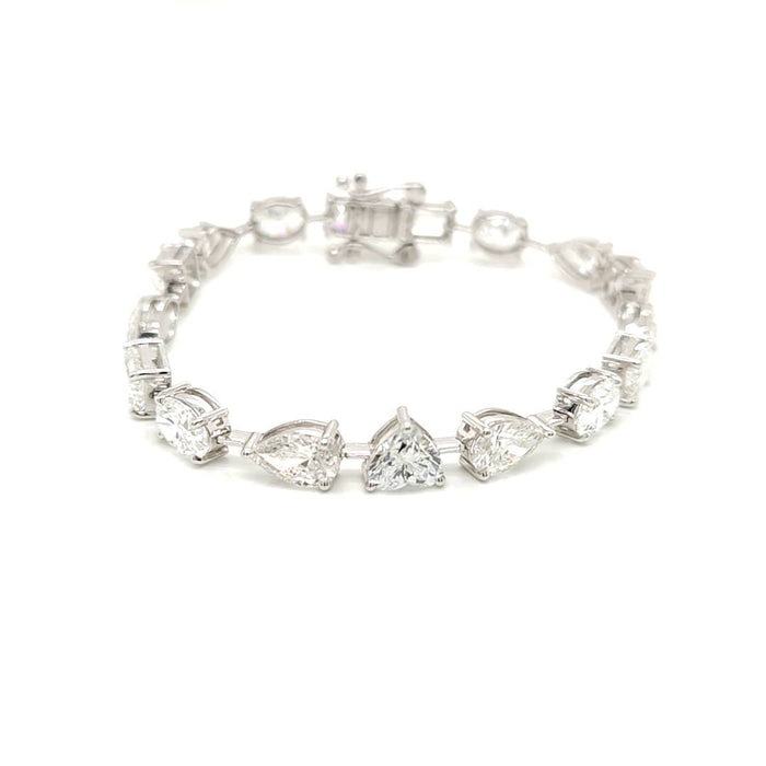 Pristine Harmony Exquisite Multi-Cut Solitaire Diamond Bracelet A Symphony of Shapes