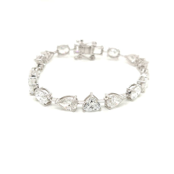 Pristine Harmony Exquisite Multi-Cut Solitaire Diamond Bracelet A Symphony of Shapes