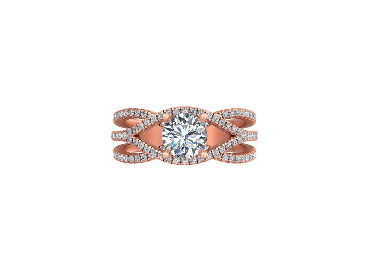 Diamond Engagement Crimson Sparkle Infinity Ring A Fusion of Radiance and Grace