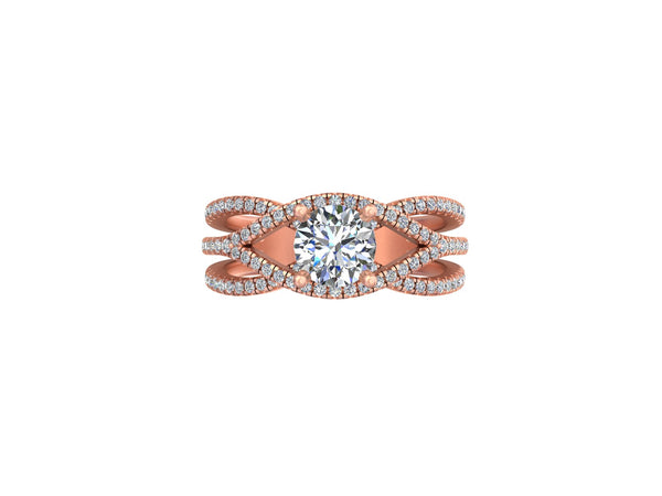 Diamond Engagement Crimson Sparkle Infinity Ring A Fusion of Radiance and Grace