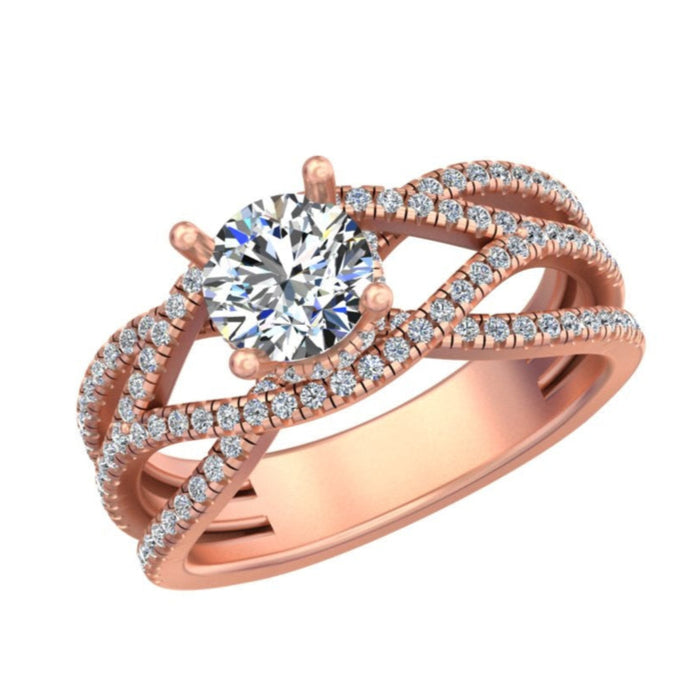 Diamond Engagement Crimson Sparkle Infinity Ring A Fusion of Radiance and Grace