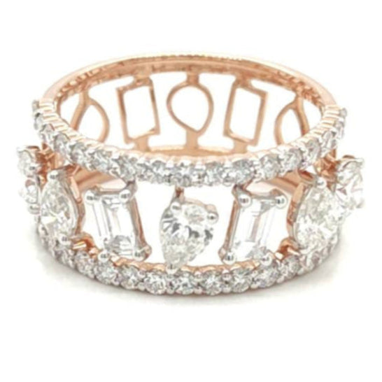 Diamond 14KT Rose Gold Cassiopeia Engagement Ring – A Stellar Symbol of Love