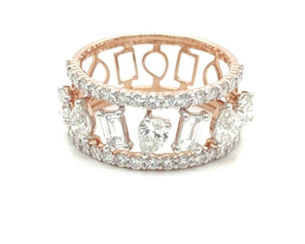 Diamond 14KT Rose Gold Cassiopeia Engagement Ring – A Stellar Symbol of Love