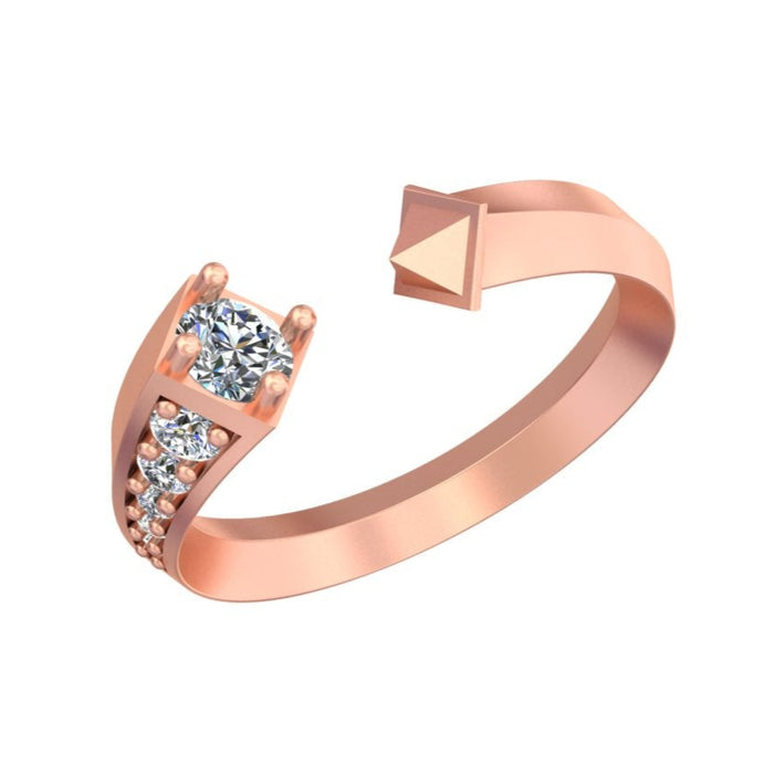 Prism of Grace Diamond Ring Lustrous Curve with Timeless Elegance
