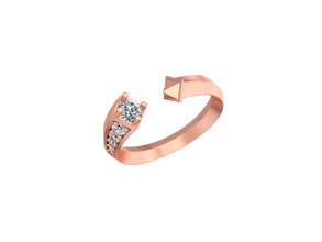 Prism of Grace Diamond Ring Lustrous Curve with Timeless Elegance