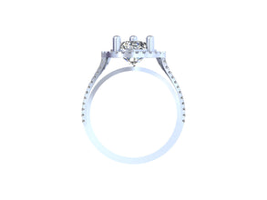 Haloed Pear Splendor Diamond Ring A Tear of Elegance and Enchantment