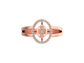 Eternal Orbit Ring – Celebrating Timeless Grace with a Central Oval Design