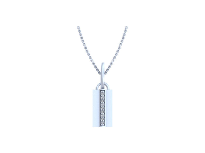 Sparkling Pillar Silver Pendant Sleek Radiating Elegance.