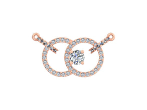 Duo Gleam 14KT Rose Gold Pendant Radiant Solitaire with Dazzling Side Diamonds.