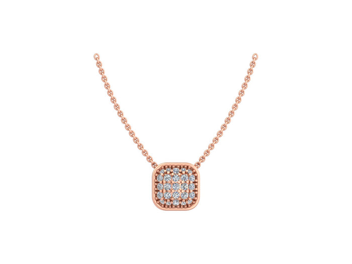 Rose Halo Mosaic Diamond Rose Gold Pendant Timeless Elegance.