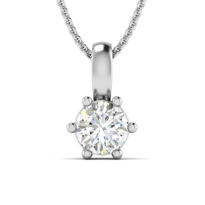 Solitaire Radiance Silver Pendant Classic Elegance Design.