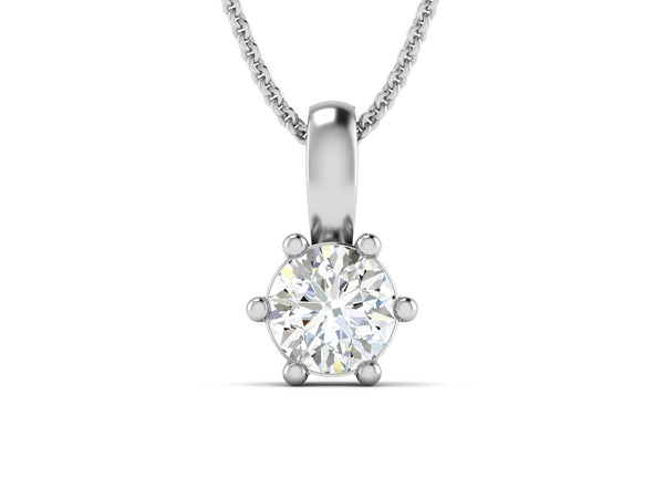 Solitaire Radiance Silver Pendant Classic Elegance Design.