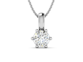 Solitaire Radiance Silver Pendant Classic Elegance Design.