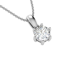 Solitaire Radiance Silver Pendant Classic Elegance Design.