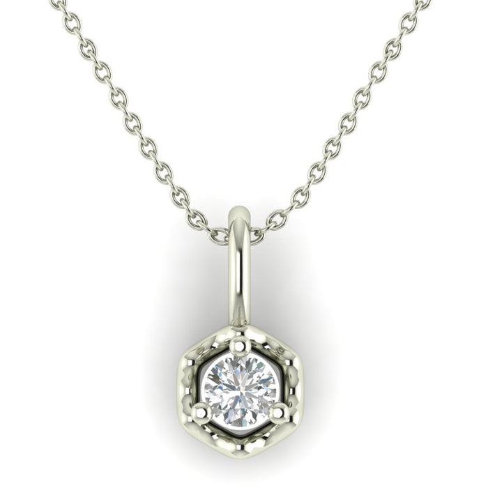 Timeless Hexa Spark Silver Diamond Pendant Graceful Design.