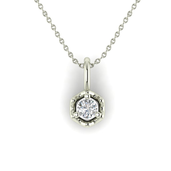 Timeless Hexa Spark Silver Diamond Pendant Graceful Design.