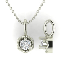 Timeless Hexa Spark Silver Diamond Pendant Graceful Design.