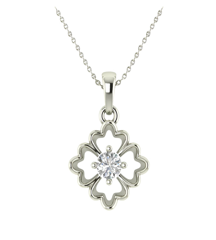 Rose Sharon Solitaire Silver Pendant A Symbol of Grace.