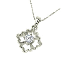 Rose Sharon Solitaire Silver Pendant A Symbol of Grace.