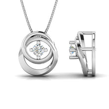 Pristine Orbit Solitaire Silver Pendant Modern Sophistication Design.