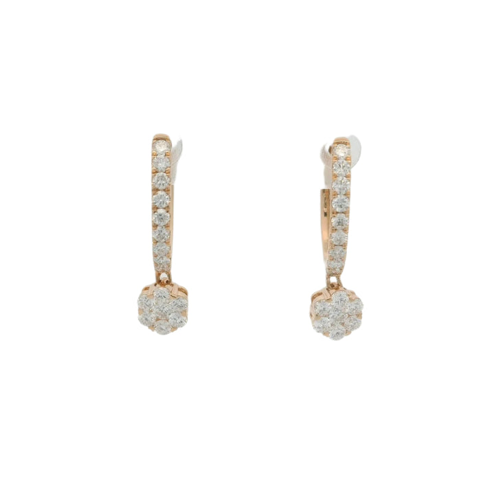 Celestial Halo Drop Loops Diamond Earring Enchanting Elegance.